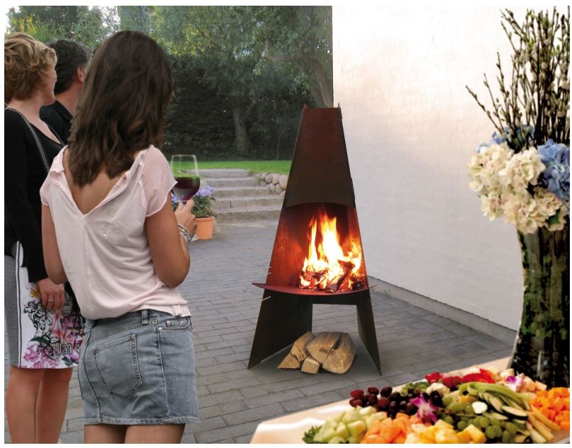 ADURO Venkovní krb/gril, černý lak