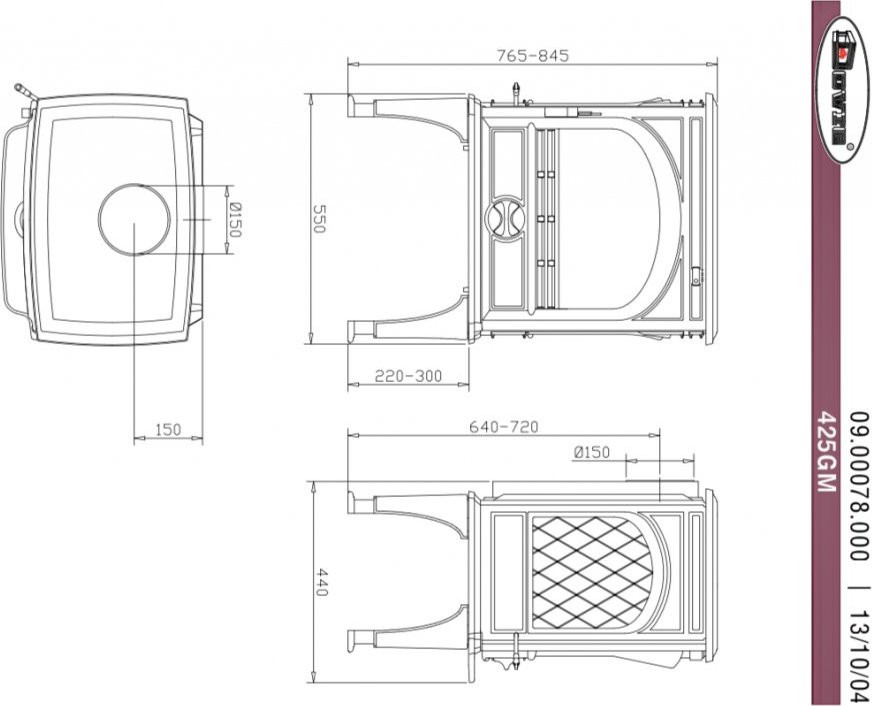 DOVRE 425 GM/B krbová kamna, černá
