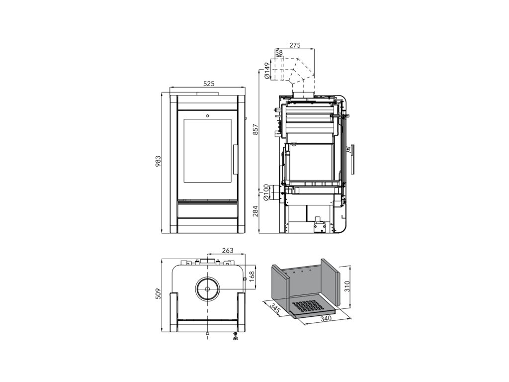HAAS+SOHN AVESTA II krbová kamna s výměníkem, černá