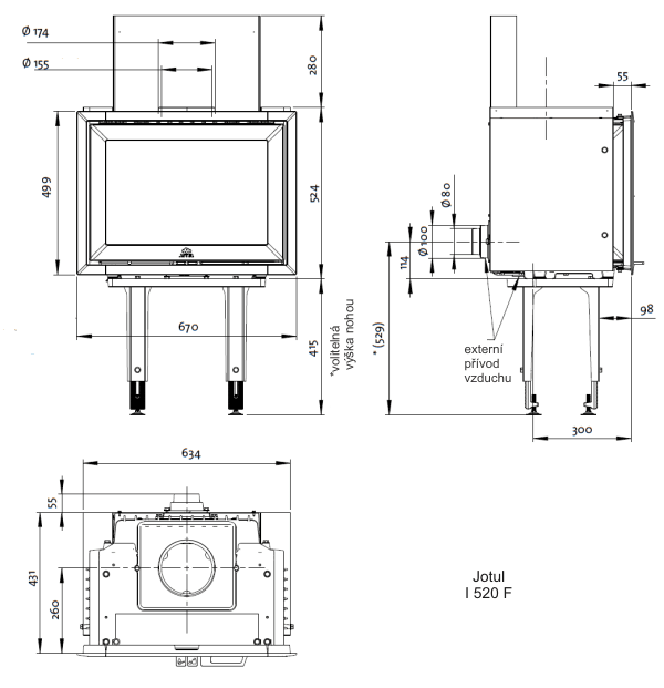 Jotul I 520 F krbová vložka černý lak