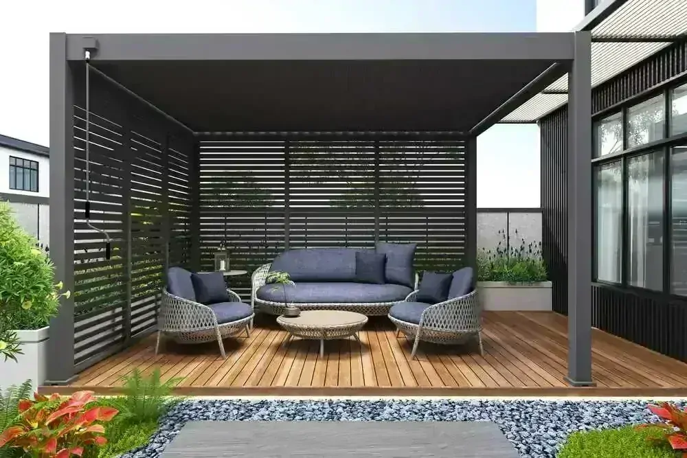 BIOKLIMATICKÁ PERGOLA INTRO PLUS 4X3 M, HLINÍK - VOLNĚ STOJÍCÍ