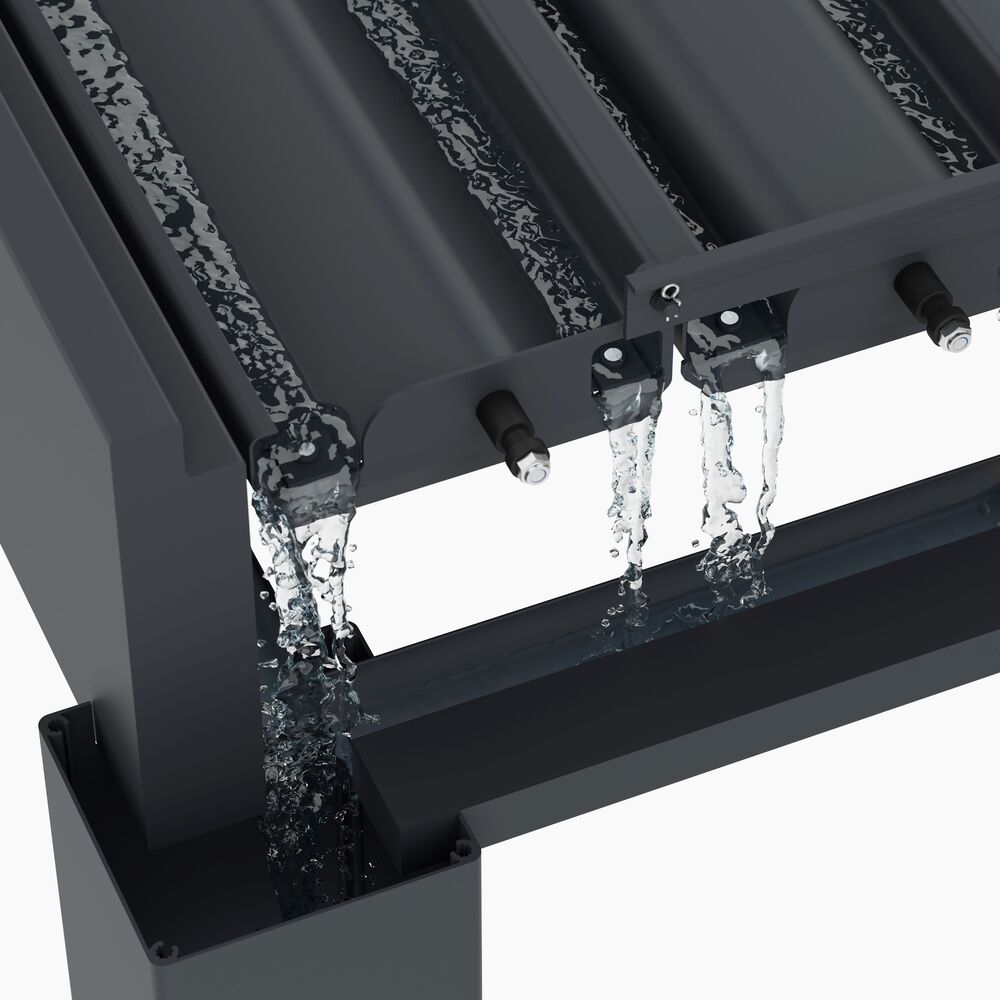 Bioklimatická pergola INTRO DUO 4x4 m, hliník - do stěny