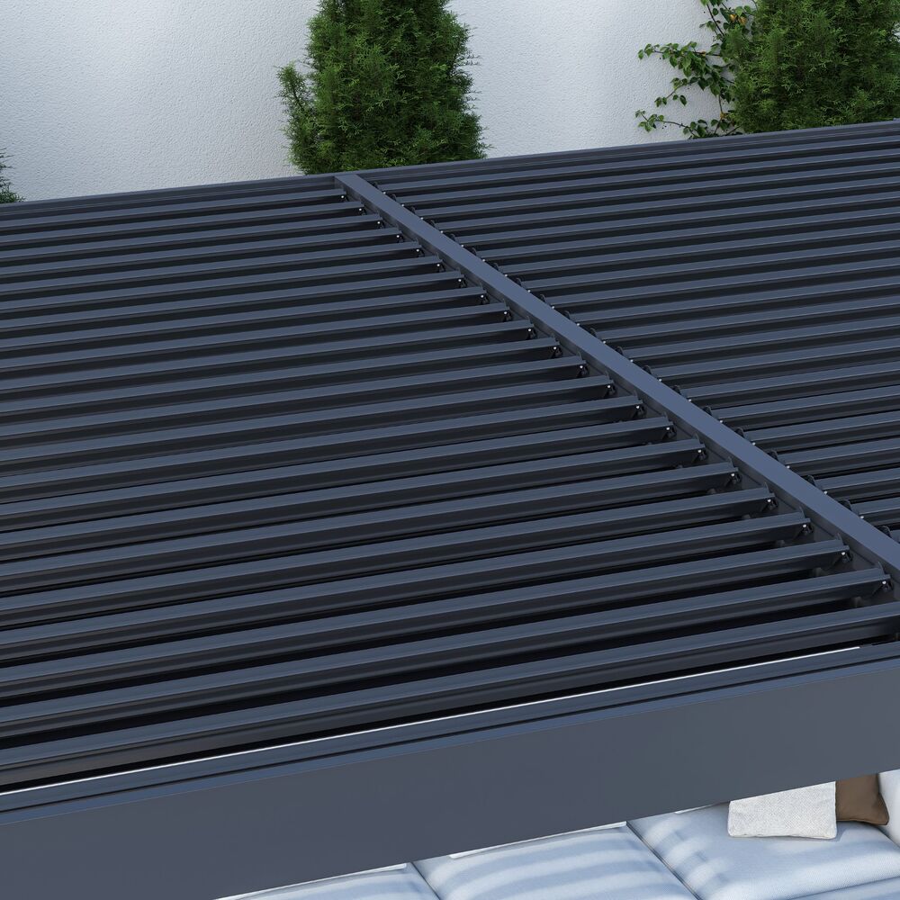 Bioklimatická pergola INTRO DUO 6x4 m, hliník - do stěny