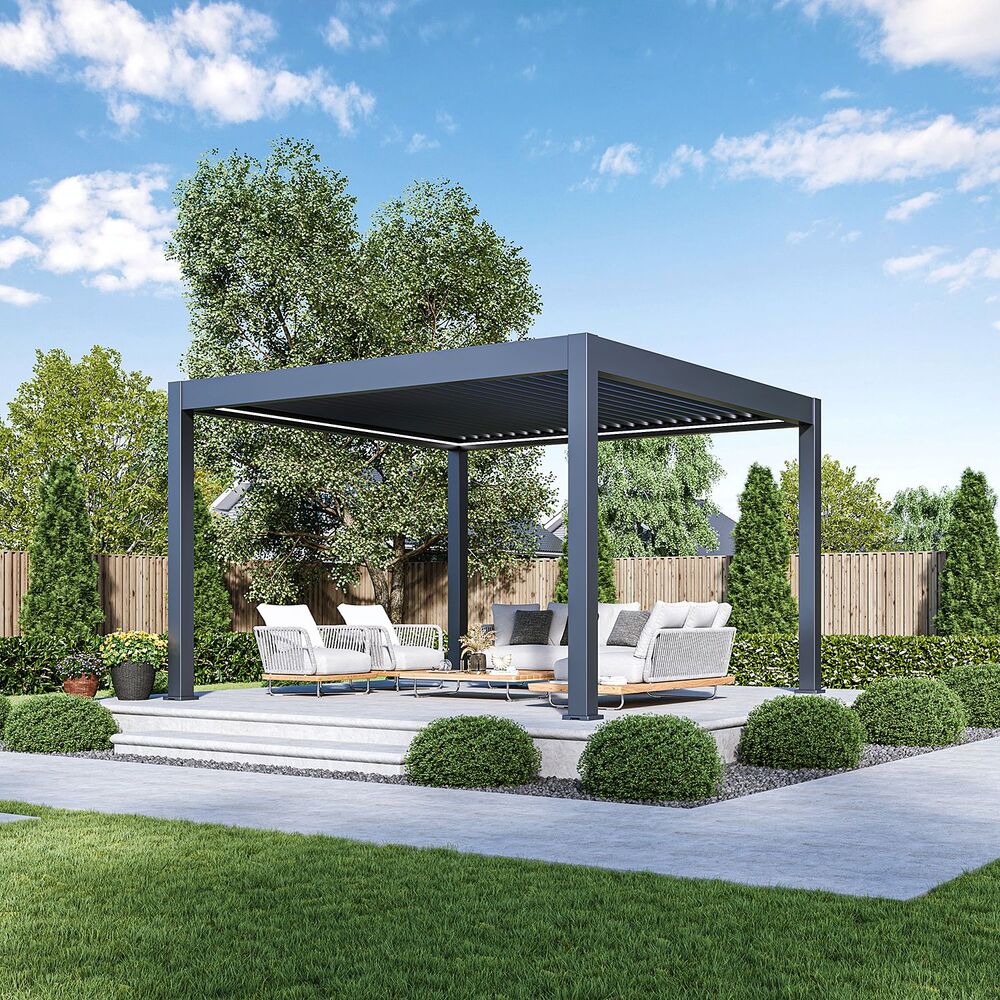 Luxusní ELEKTRICKÁ bioklimatická pergola PRESTIGE 4x4 m, hliník - volně stojící