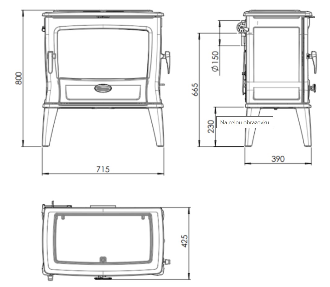 DOVRE TAI 55 M litinová krbová kamna
