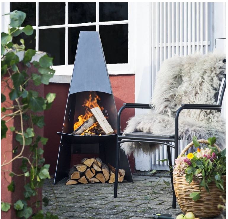 ADURO Venkovní krb/gril, černý lak