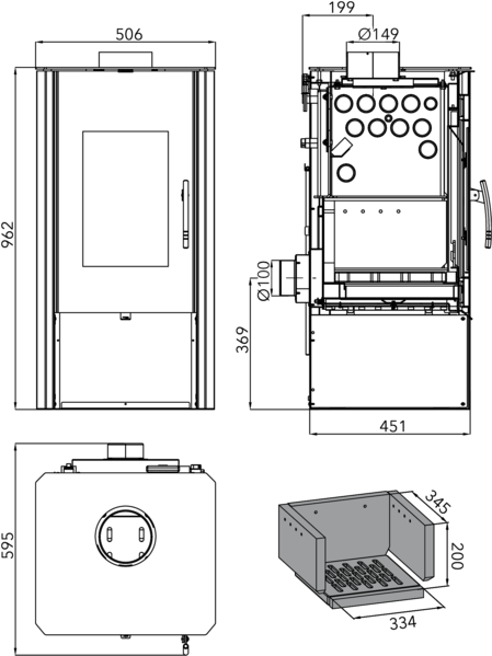 HAAS+SOHN MANTOVA AL II krbová kamna s výměníkem, černá, béžová