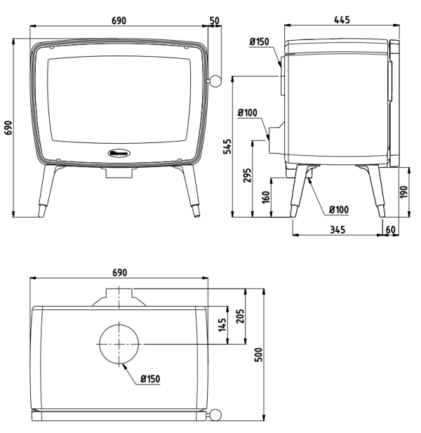 DOVRE VINTAGE 50 krbová kamna černá