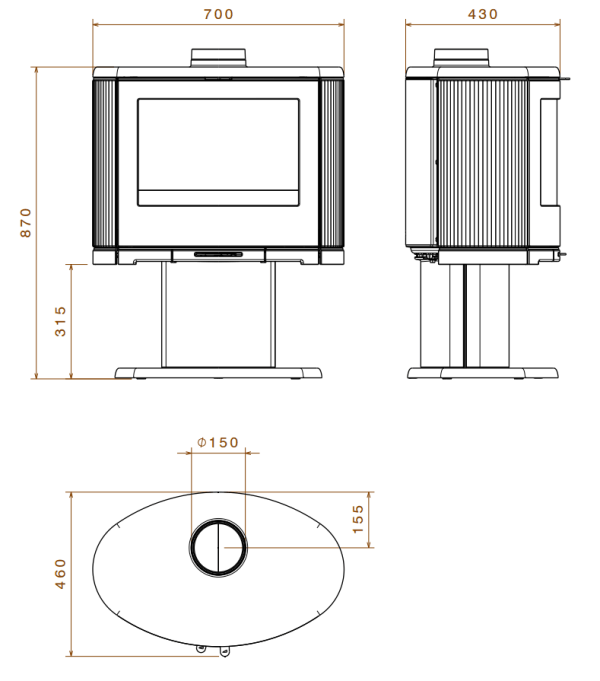 DOVRE BOW/P litinová krbová kamna