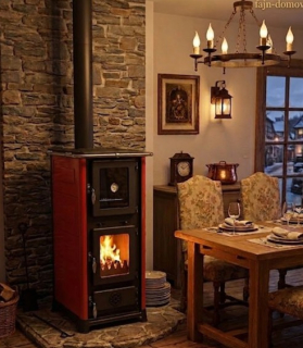  MBS OLYMPIA II kamna na tuhá paliva 8,5kW, červená
