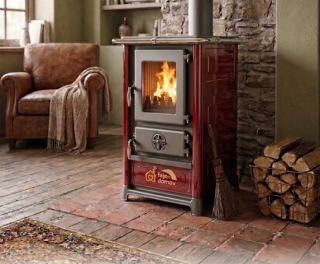 MBS SD OLYMP PLUS krbová kamna tmavě červená