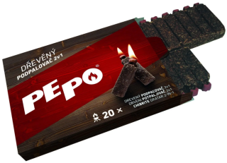 PE-PO podpalovač dřevěný 2v1 20 ks