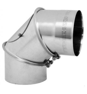 Kouřovod nerez koleno stavitelné čistící 200 - 90°
