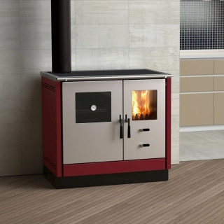 MBS SD AS sporák na tuhá paliva bordó, levý