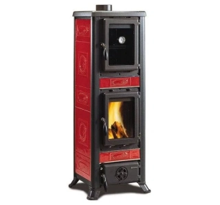 NORDICA Fulvia Forno Kachlová kamna s troubou, bordó 